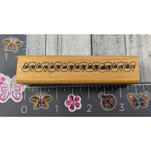 The Stamp Pad Candy Corn Border Halloween Rubber Stamp Wood #D50